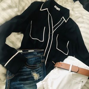 Classic Express Portofino, Black w White Piping